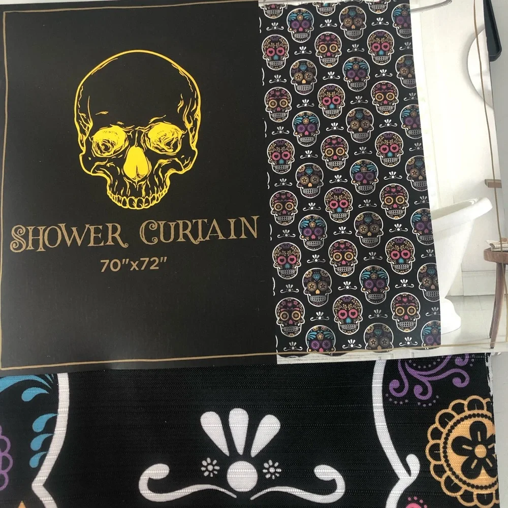 Sugar Skull Halloween Shower Curtain